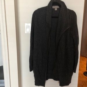 Long Cashmere Sweater size S with leather trim